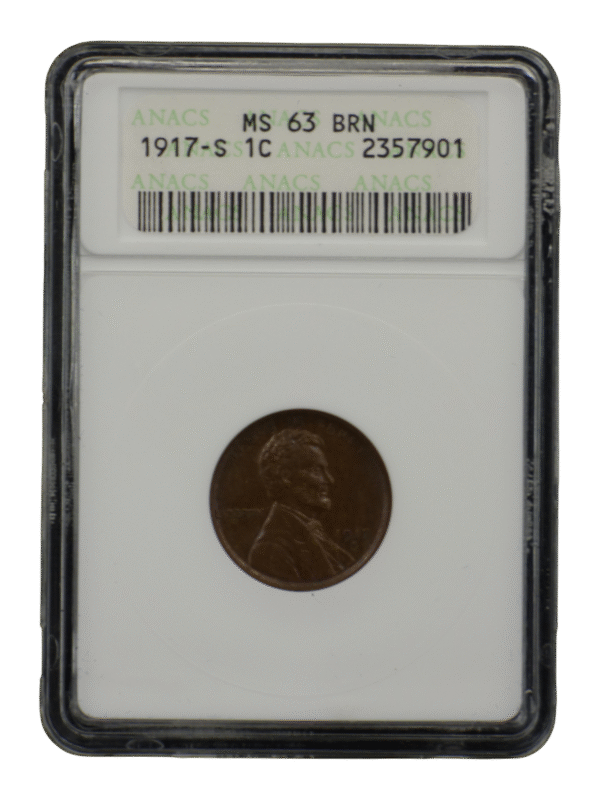 1917-S ANACS MS63 BRN